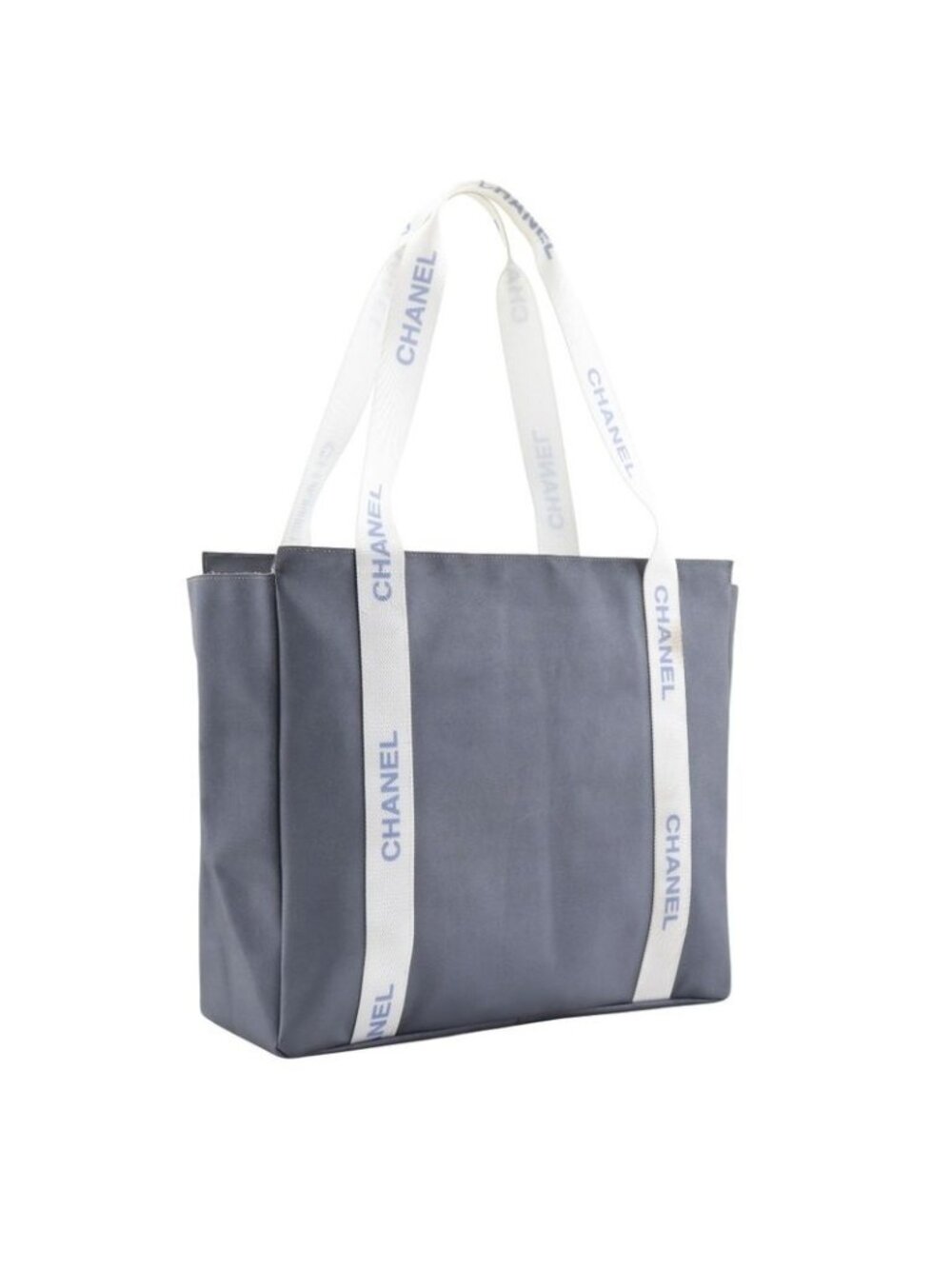 Chanel Logo Sport Line Nylon Gray Tote Bag - Picture 3 of 10
